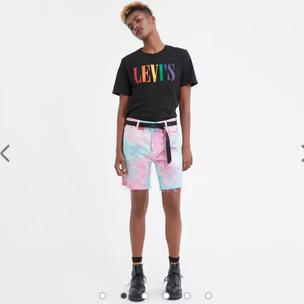 Levi’s® Pride 501® '93 Cut-off 7 In. Tie Dye Raw Hem Denim Shorts - 29